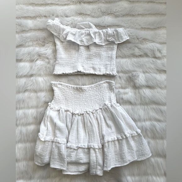 Olivaceous Cotton Tiered Mini Skirt Set (M) - Picture 7 of 13